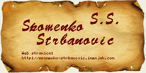 Spomenko Štrbanović vizit kartica